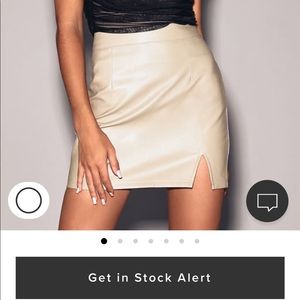 Beige vegan mini skirt